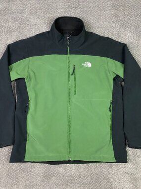 The North Face Apex Bionic Softshell Jacket Mens XL Green Black AMVY T183